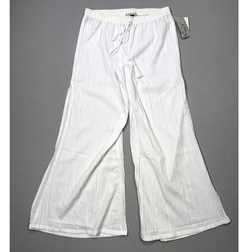 J Valdi Women's Cancun Wide-Leg Swim Cover-up Pants White small $70